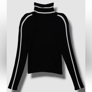Milly Mini's Kids Girls Black Stripe Racer Turtleneck Sweater Size 14/16 NWT